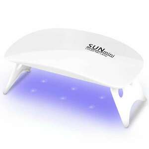 OEM Mini UV LED manikűrlámpa, hordozható, 18W, 6 UV LED, USB kábel, körömzselé szárításához, fehér kép