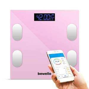 Bewello Okos személymérleg - 180 kg - elemes - üveg - BW3015 OKOK international, bluetooth smart mérleg, IOS és Android elérés, multifunkciós fürdőszobai mérleg max 180kg-ig kép