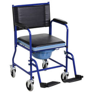 kerekes szék, levehető tál, fekete / kék, 83 x 53 x 85c m kép