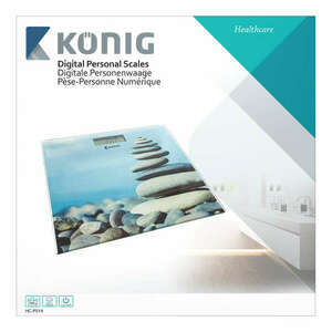 König Ultravékony digitális személymérleg Kék fürdőszoba mérleg ZEN mintával max 150kg - HC-PS141 kép