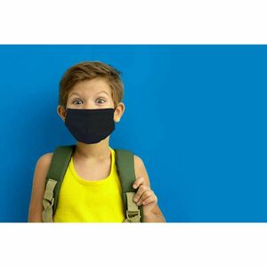 3 rétegű egészségügyi gyerek szájmaszk, gumis rögzítéssel, fekete 10 db/csomag kép