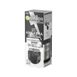 Garnier Pure Active Charcoal bőrhibák elleni Szérum aha + bha aktív szén 30ml kép