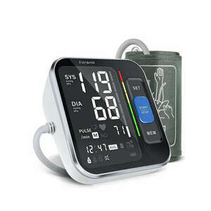 Dralegend - Vérnyomásmérő, nagy képernyős, otthoni használatra, hordtáskával - fehér-fekete kép