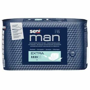 Urológiai Betétek Vizelet Inkontinenciára, Férfiaknak - Seni Man Extra Incontinence Pads for Men, 15 db. kép