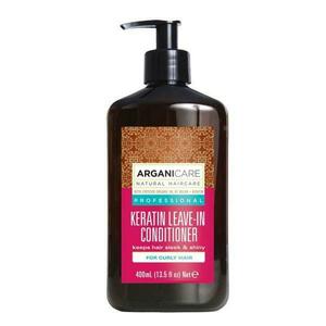 Keratin öblítésmentes balzsam göndör hajra - Arganicare Keratin Leave-In Conditioner For Curly Hair, 400 ml kép