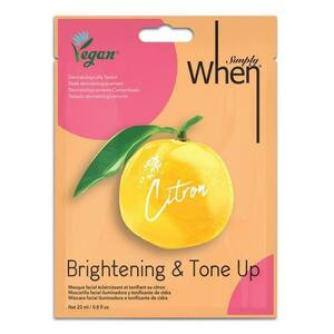 Fényesítő és tonizáló vegán arcmaszk niacinamiddal és citrus kivonattal – Simply When Brightening & Tone Up Citron, 23 ml kép