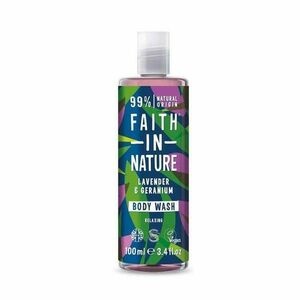 Relaxáló természetes tusfürdő levendulával és muskátlival – Faith in Nature Lavender & Geranium Body Wash Relaxing, 100 ml kép