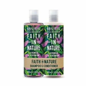 Nyugtató sampon és balzsam szett levendulával és muskátlival minden hajtípusra – Faith in Nature Soothing Shampoo + Conditioner Lavender & Geranium, 2 x 400 ml, 1 szett kép