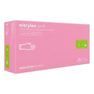 Rózsaszín vizsgálati kesztyű - Nitrylex Pink Nitrile Examination & Protective Gloves, S-es méret, 100 db kép