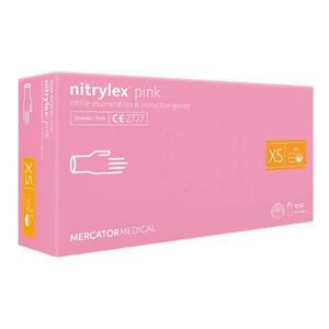 Rózsaszín vizsgálati kesztyű - Nitrylex Pink Nitrile Examination & Protective Gloves, XS-es méret, 100 db kép