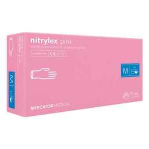 Rózsaszín vizsgálati kesztyű - Nitrylex Pink Nitrile Examination & Protective Gloves, M-es méret, 100 db kép