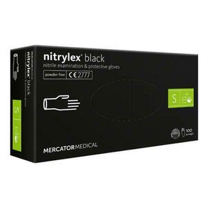 Fekete vizsgálati kesztyű - Nitrylex Black Nitrile Examination & Protective Gloves, S-es méret, 100 db kép