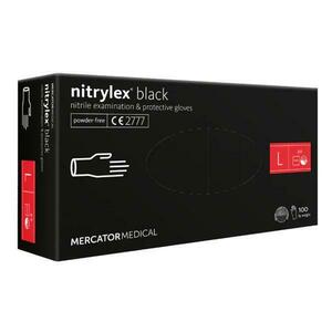 Fekete vizsgálati kesztyű - Nitrylex Black Nitrile Examination & Protective Gloves, L-es méret, 100 db kép