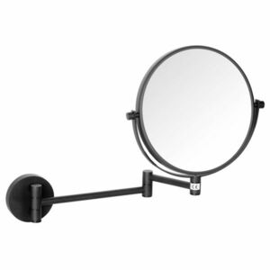 SAPHO XB001 X-Round fekete lógó kozmetikai tükör, 19 cm átmérőjű, fekete színű kép