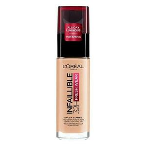 Transfer-ellenálló alapozó – L'Oreal Paris Infaillible 32H Fresh Wear Foundation, árnyalata 180 Golden Linen, 30 ml kép