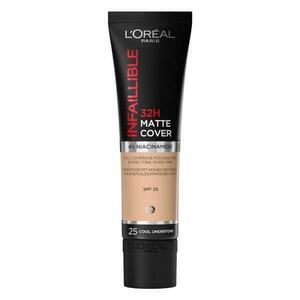 Mattító alapozó - L'Oreal Paris Infaillible 32H Matte Cover, árnyalata 25 Cool Undertone, 30 ml kép