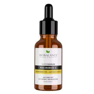 Szuper szérum Niacinamide-G niacinamiddal 15% + glikolsav 5%, egységes, pigmentfoltok ellen - Bio Balance, 30 ml kép