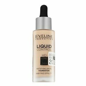 Eveline Liquid Control HD Mattifying Drops Foundation hosszan tartó make-up az egységes és világosabb arcbőrre 030 Sand Beige 32 ml kép