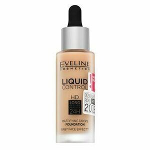 Eveline Liquid Control HD Mattifying Drops Foundation hosszan tartó make-up matt hatású 015 Light Vanilla 32 ml kép