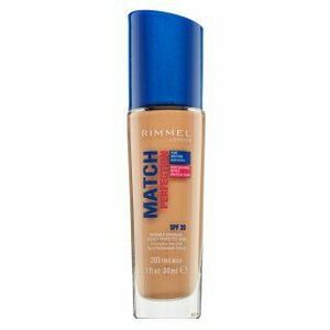 Rimmel London Match Perfection 24HR SPF20 Foundation 203 True Beige folyékony make-up az egységes és világosabb arcbőrre 30 ml kép