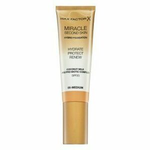 Max Factor Miracle Second Skin Hybrid Foundation SPF20 05 Medium hosszan tartó make-up hidratáló hatású 30 ml kép