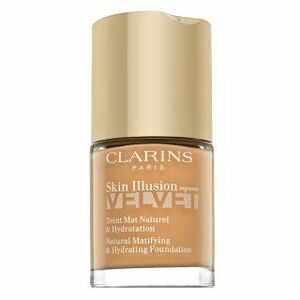 Clarins Skin Illusion Velvet Natural Matifying & Hydrating Foundation folyékony make-up matt hatású 110N Honey 30 ml kép