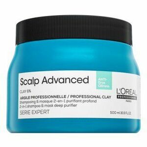 L´Oréal Professionnel Scalp Advanced Anti-Oiliness Professional Clay 2-in-1 Shampoo & Mask Deep Purifier sampon + maszk zsíros hajra 500 ml kép