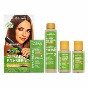 Kativa Brazilian Straightening Vegan Kit készlet keratinnal haj kiegyenesítésére 225 ml kép