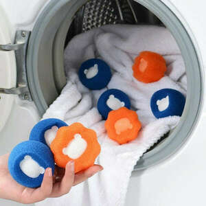 Mercaton® készlet, 4 golyó a mosógéphez, kisállat szőrtelenítő, kék/narancs kép