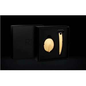 Bolin Webb borotvakészlet, R1 Gold 24k, 24k aranyozott, mágneses tartót tartalmaz, kompatibilis a Gillette Mach 3 pengével, ergonomikus nyél, prémium dizájn, sima borotválkozás, ideális érzék kép