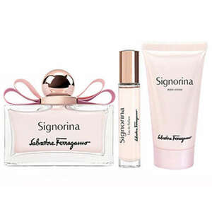 Salvatore Ferragamo - Signorina (eau de parfum) szett IV. 100 ml eau de parfum + 50 ml testápoló + 10 ml mini parfum kép