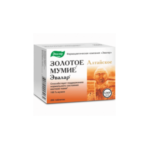 Golden MUMIO - altáji mumio- étrend-kiegészítő- Evalar Csomagolás: 200 tabletta kép