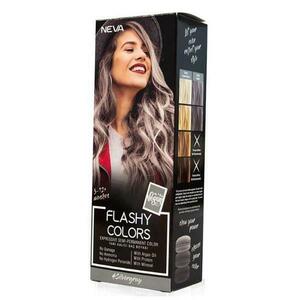 Féltartós 100% Vegán Hajfesték - Neva Flashy Colors Silver Gray, árnyalata Ezüstös Szürke, 100 ml kép