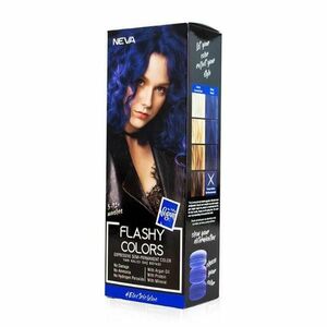 Féltartós 100% Vegán Hajfesték - Neva Flashy Colors Electric Blue, árnyalata Intenzív Kék, 100 ml kép