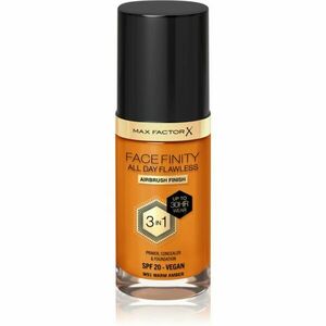 Max Factor Facefinity All Day Flawless tartós alapozó SPF 20 árnyalat 91 Warm Amber 30 ml kép