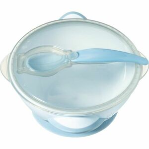 BabyOno Be Active Suction Bowl with Spoon etetőszett gyermekeknek Blue 6 m+ 2 db kép