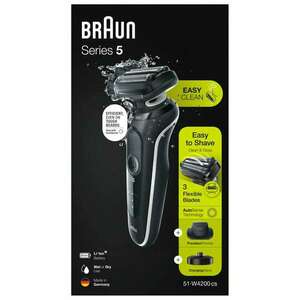 Braun Series 5 51-W4200cs Szitaborítású vágófejes borotva Fekete, Fehér kép