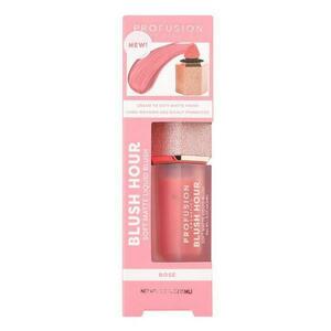 Fényes matt gyengéd folyékony pirosító – Profusion Cosmetics Blush Hour Soft Matte Liquid Blush, árnyalata Rose, 6 ml kép