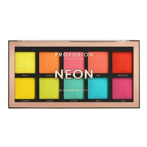 Vegán szemhéjfesték paletta, 10 árnyalat - Profusion Cosmetics Neon, 103 g kép