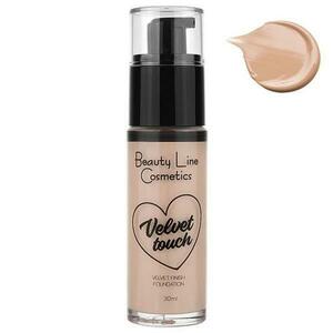 Folyékony alapozó - Cream Team Velvet Touch Finish Foundation Beauty Line Cosmetics, árnyalata BL44 014 Nr. 04 Warm Beige, 30 ml kép