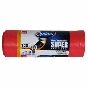 Piros háztartási zsákok - Sano Optima Super, 120 l, 10 db. kép