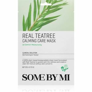 Some By Mi Clinical Solution Teatree Calming Care Mask nyugtató hatású gézmaszk problémás és pattanásos bőrre 20 g kép