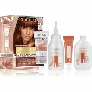 L’Oréal Paris Excellence Universal Nudes tartós hajfesték árnyalat 4UR Universal Dark Red 1 db kép