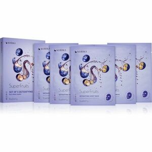 KORIKA SuperFruits Blueberry - Set of 5 Detoxifying Face Sheet Masks arcmaszk szett kedvezményes áron Blueberry(méregtelenítő hatással) kép