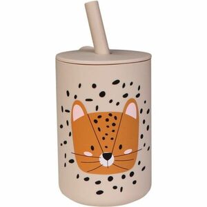 Tryco Silicone Cup and Straw bögre szívószállal Leopard Sand 1 db kép