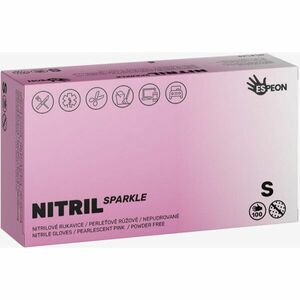 Espeon Nitril Sparkle Pearlescent Pink púdermentes nitrilkesztyű méret S 2x50 db kép