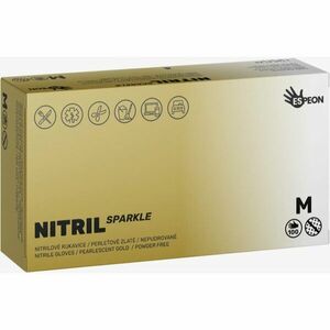 Espeon Nitril Sparkle Pearlescent Gold púdermentes nitrilkesztyű méret M 2x50 db kép