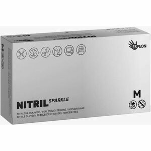 Espeon Nitril Sparkle Pearlescent Silver púdermentes nitrilkesztyű méret M 2x50 db kép