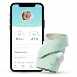 Owlet Smart Sock 3 0-18m okoszokni Mint 2x1 pár kép