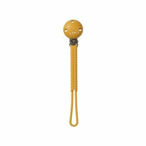 Saro Baby Braided Silicone Pacifier Holder cumitartó csipesz Mustard 1 db kép